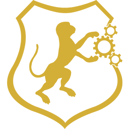 rampant monkey heraldry logo